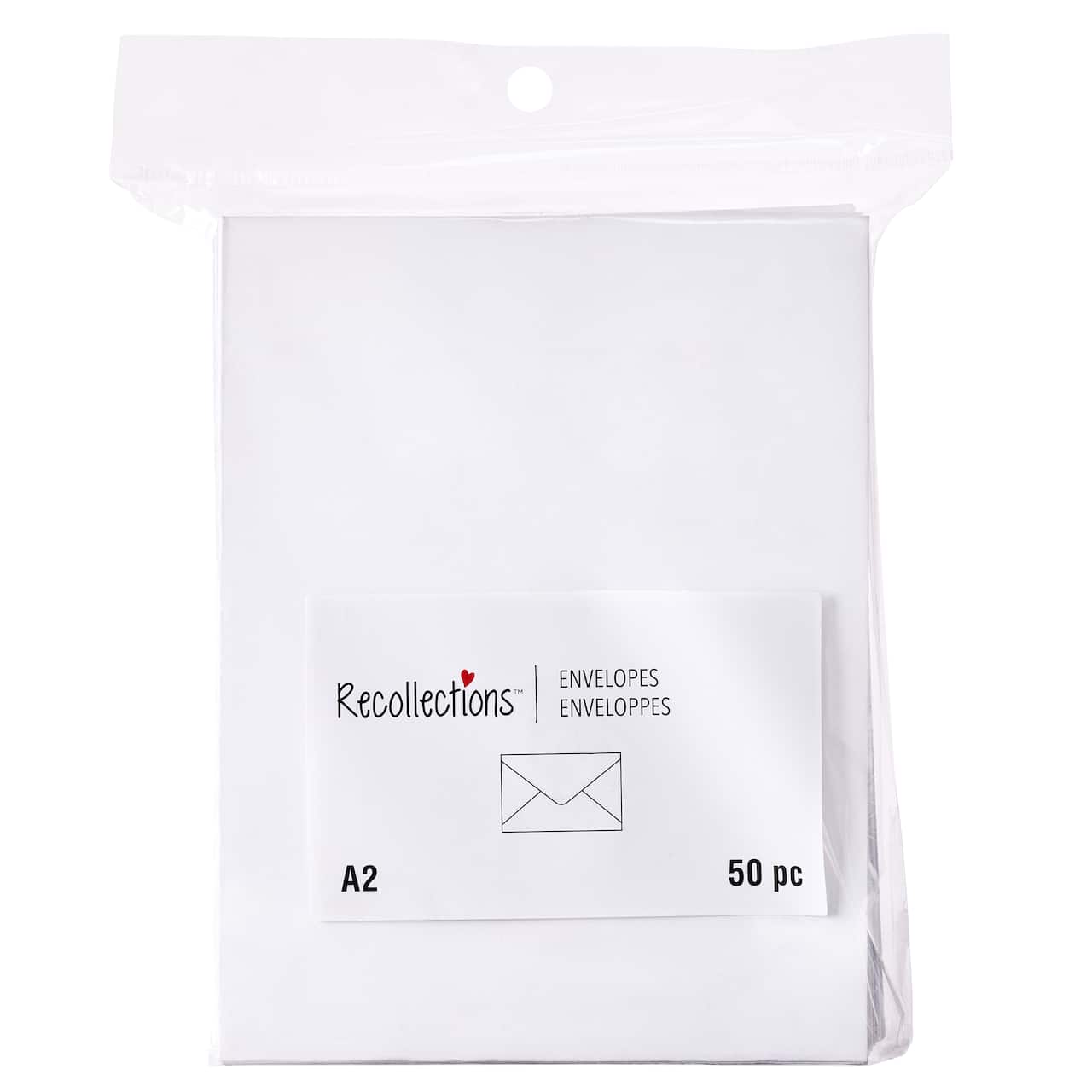 4.6&#x22; x 5.75&#x22; White Envelopes, 50ct. by Recollections&#xAE;